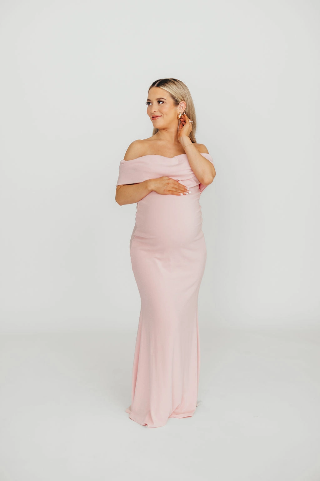 Monroe Maxi Dress in Dusty Pink - Bump Friendly
