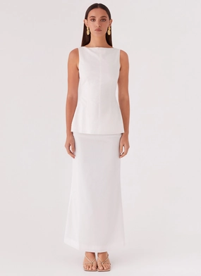 Mooney Linen Top - White Mooney Linen Top - White