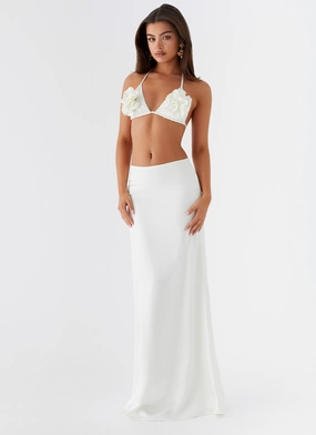 Morgan Low Rise Maxi Skirt - Ivory Morgan Low Rise Maxi Skirt - Ivory
