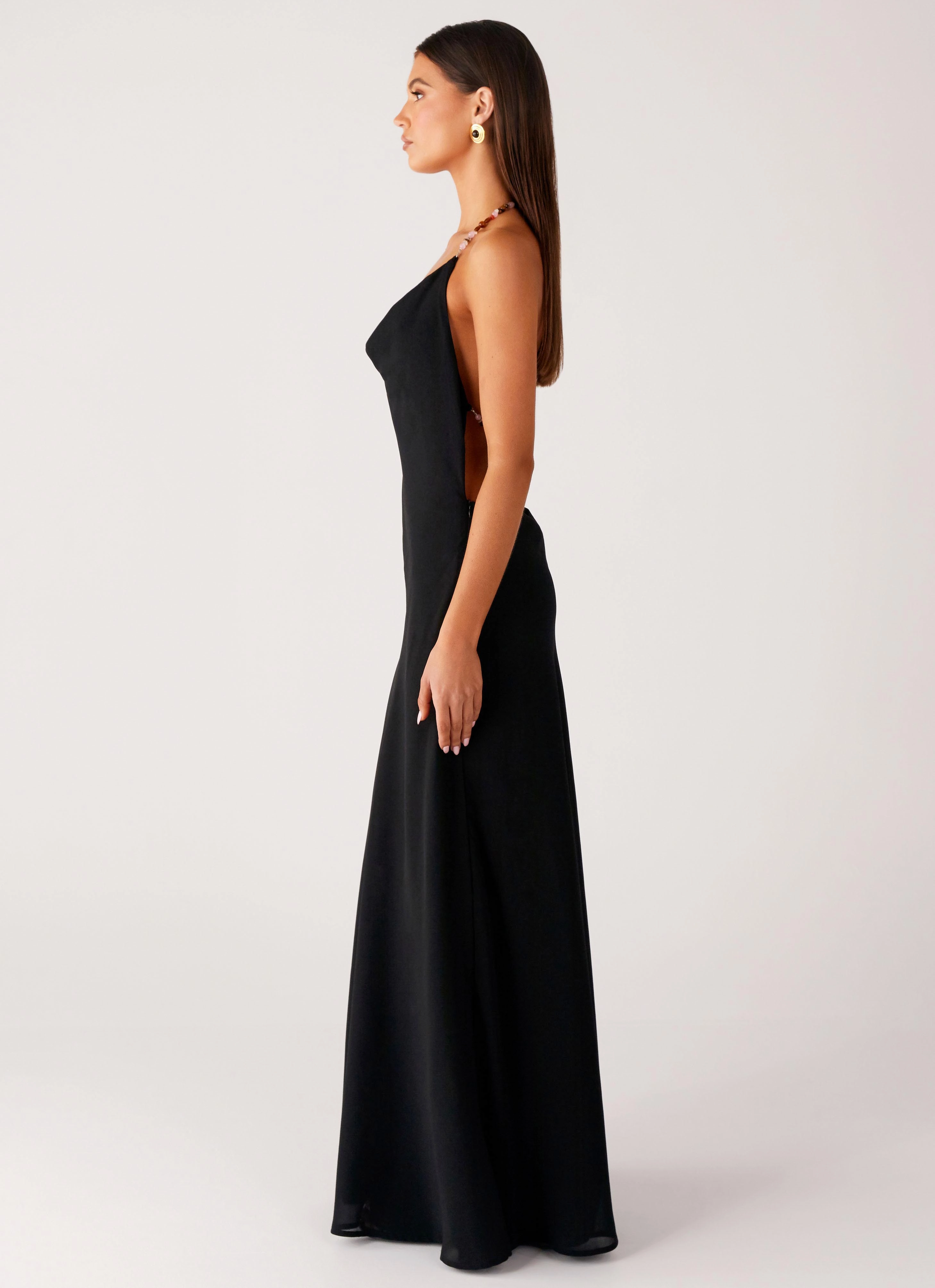 Morning Crush Cowl Maxi Dress - Black