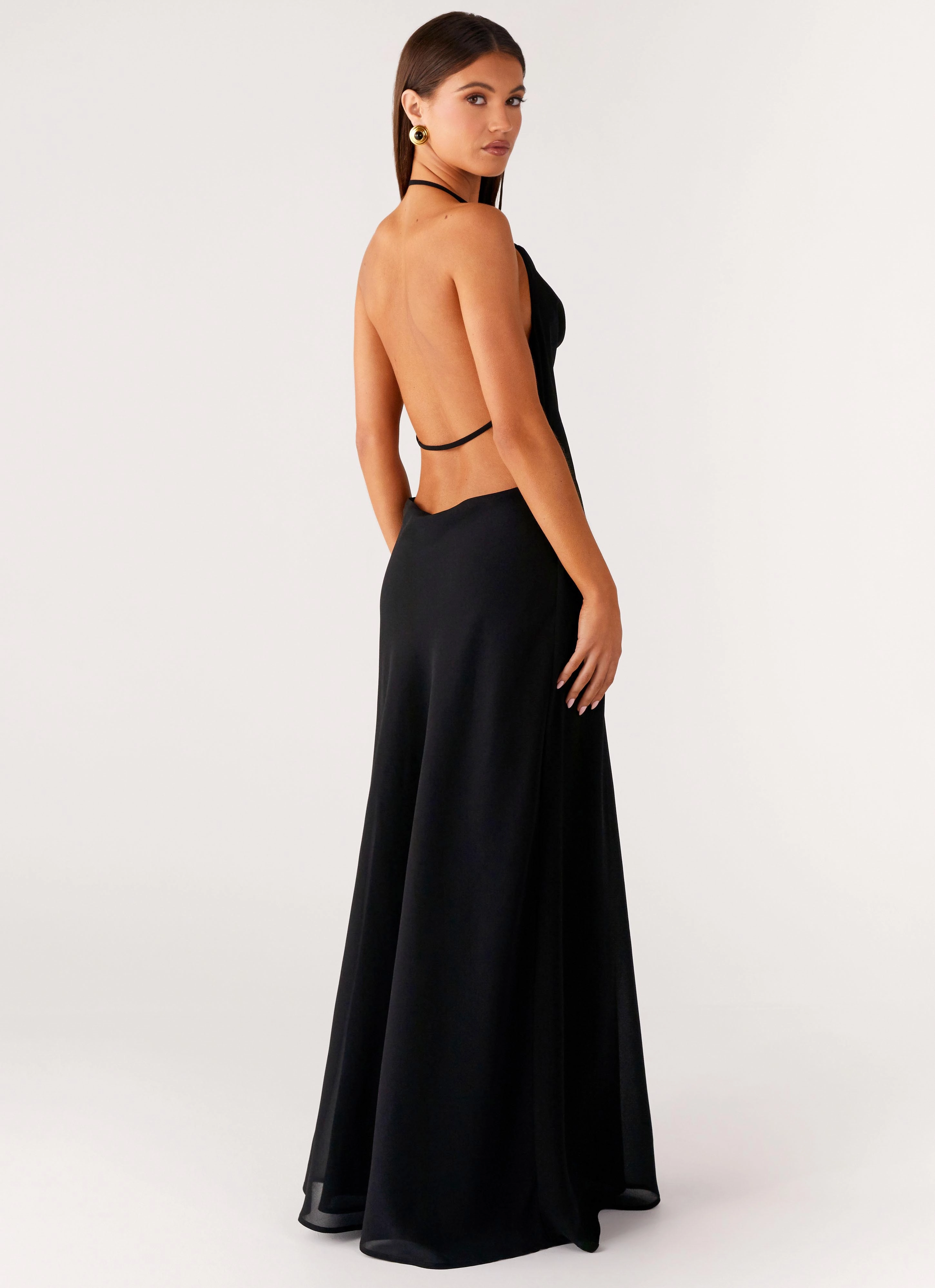Morning Crush Cowl Maxi Dress - Black