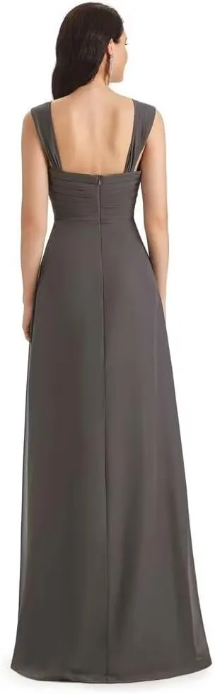 Mother of The Bride Dresses with Jacket Pleated Ruffles Formal Evening Gown 2 Pieces Long Chiffon