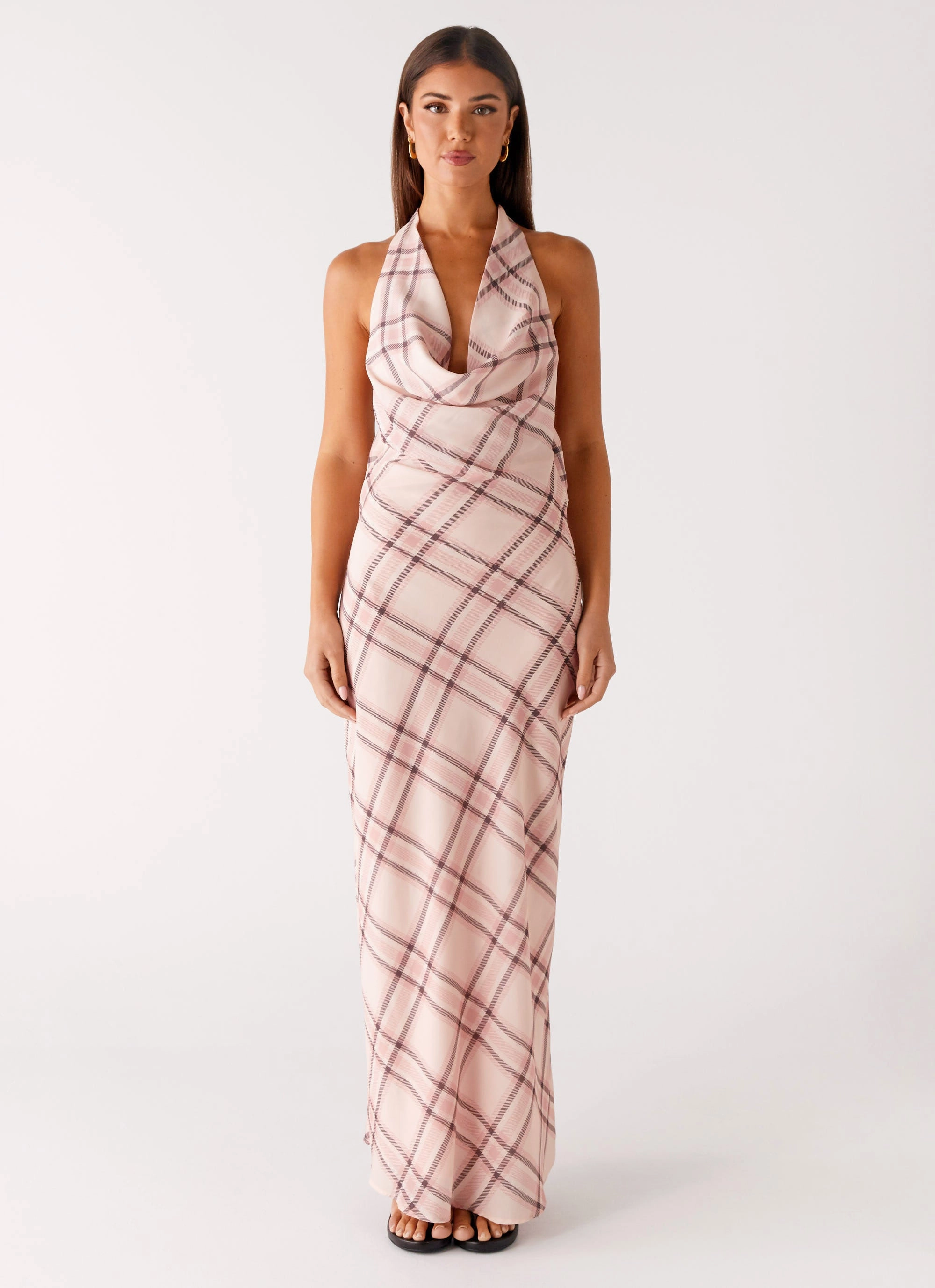 Muse Maxi Dress - Pink Check