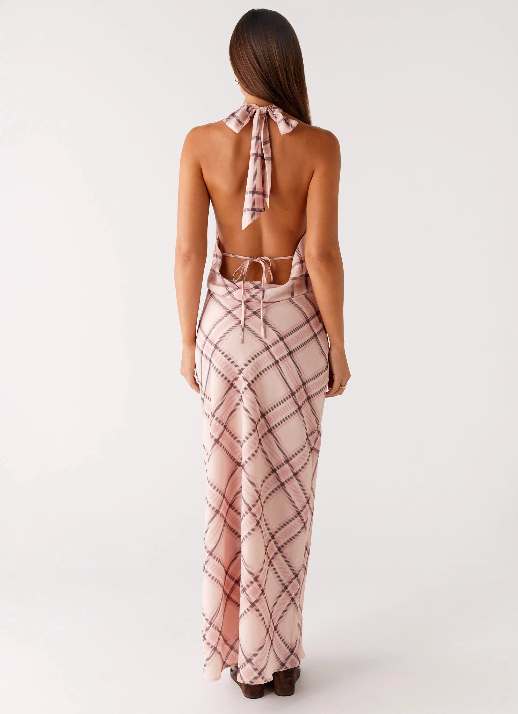 Muse Maxi Dress - Pink Check