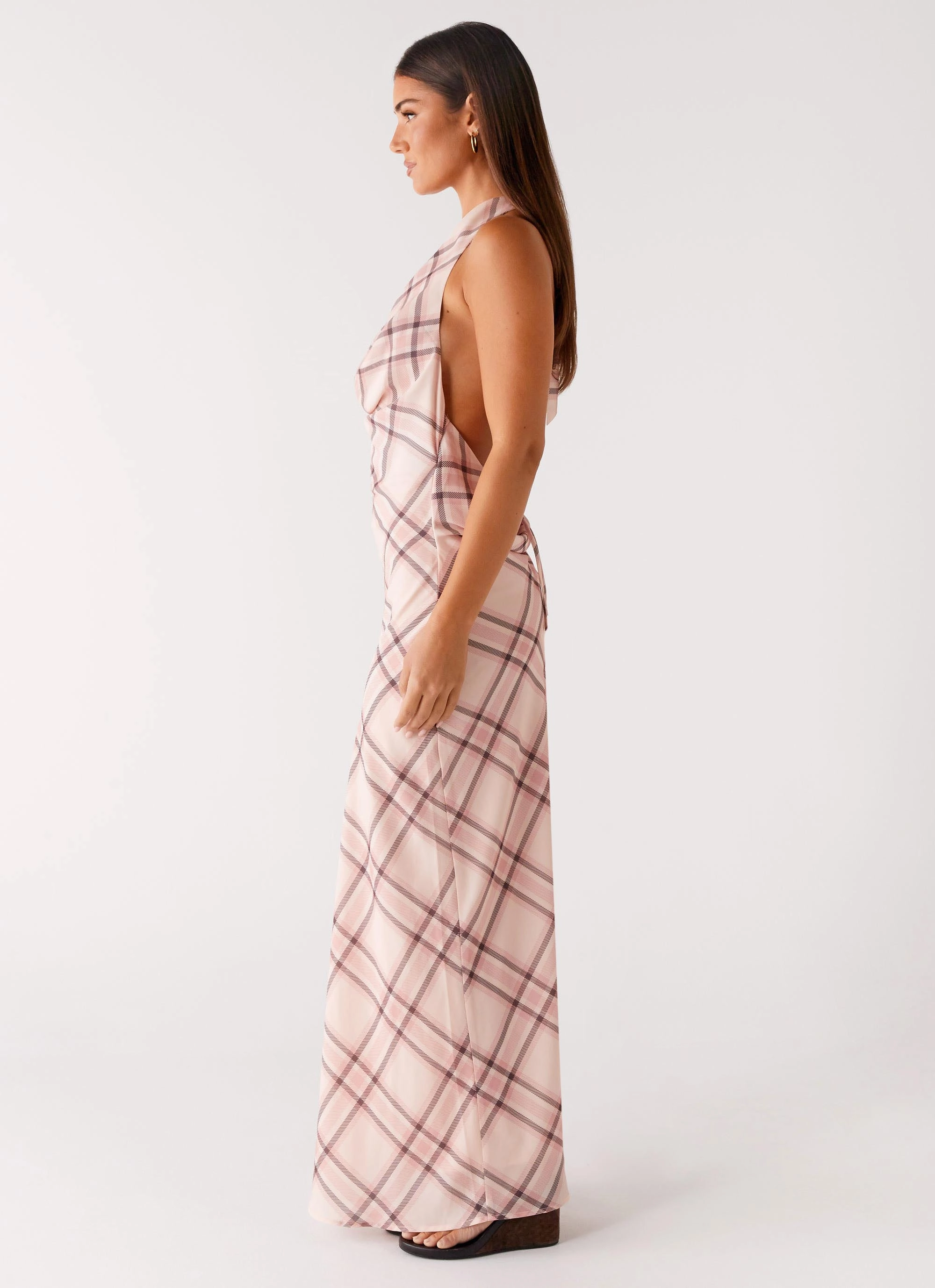 Muse Maxi Dress - Pink Check