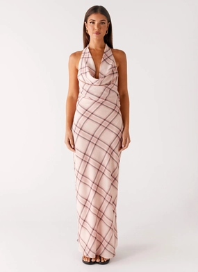 Muse Maxi Dress - Pink Check Muse Maxi Dress - Pink Check