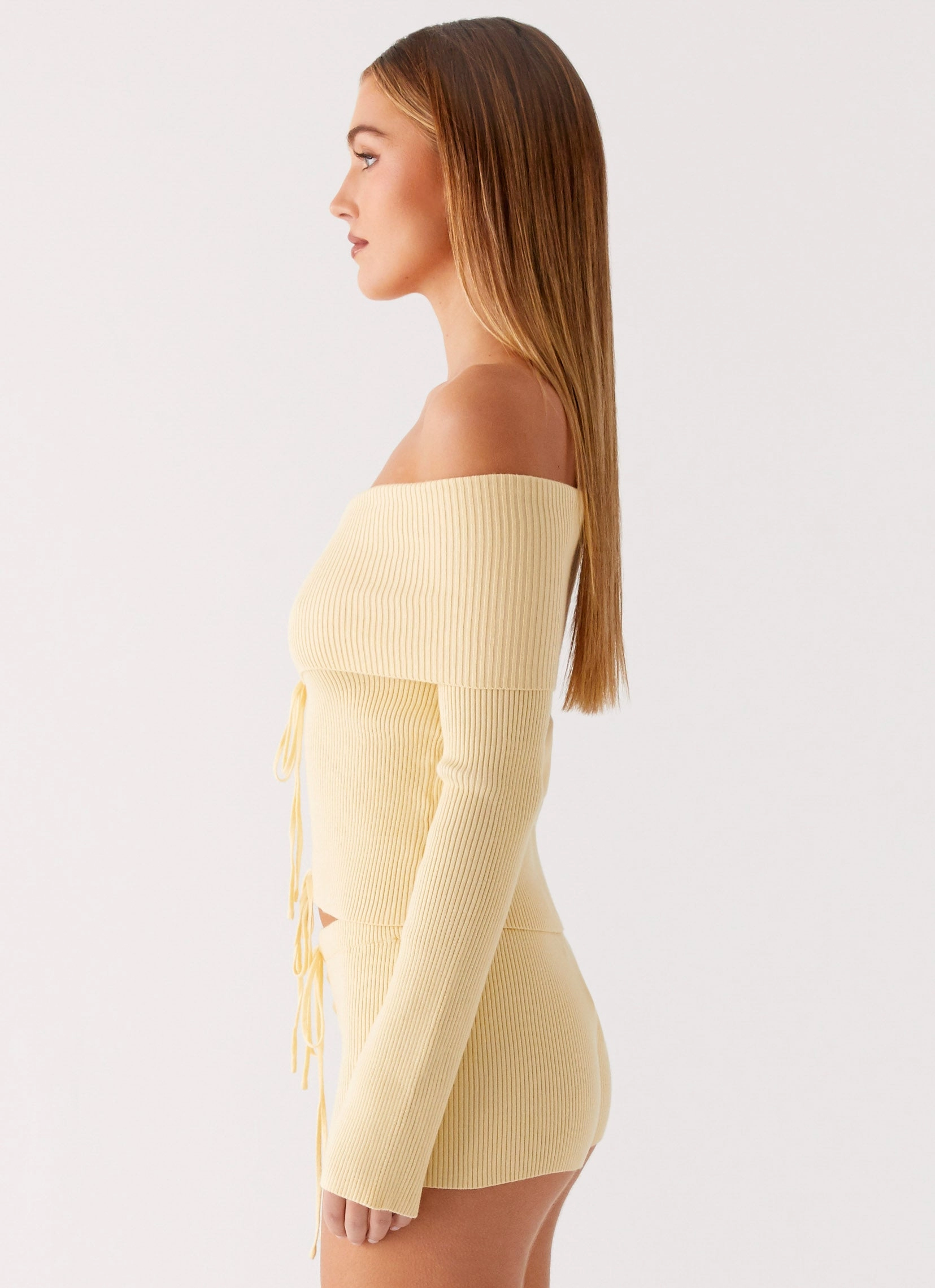 Muted Muse Knit Long Sleeve Top - Yellow