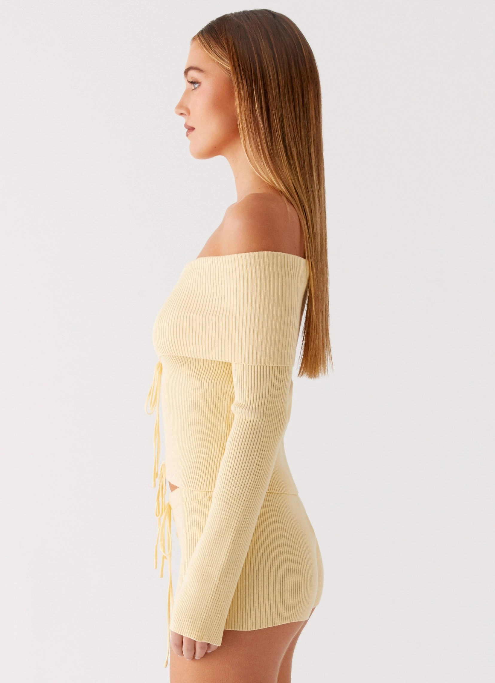 Muted Muse Knit Long Sleeve Top - Yellow