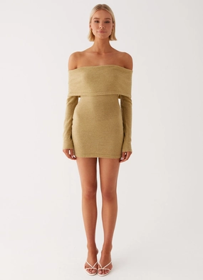 Myla Off Shoulder Mini Dress - Camel Myla Off Shoulder Mini Dress - Camel