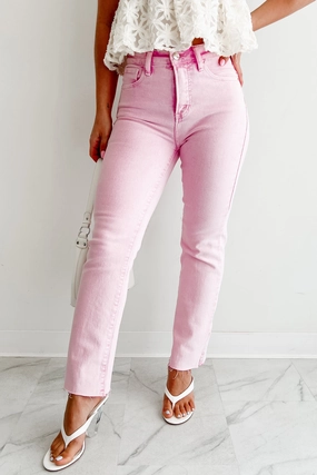 Nadine High Rise Straight Leg Risen Jeans (Acid Pink) Nadine High Rise Straight Leg Risen Jeans (Acid Pink)