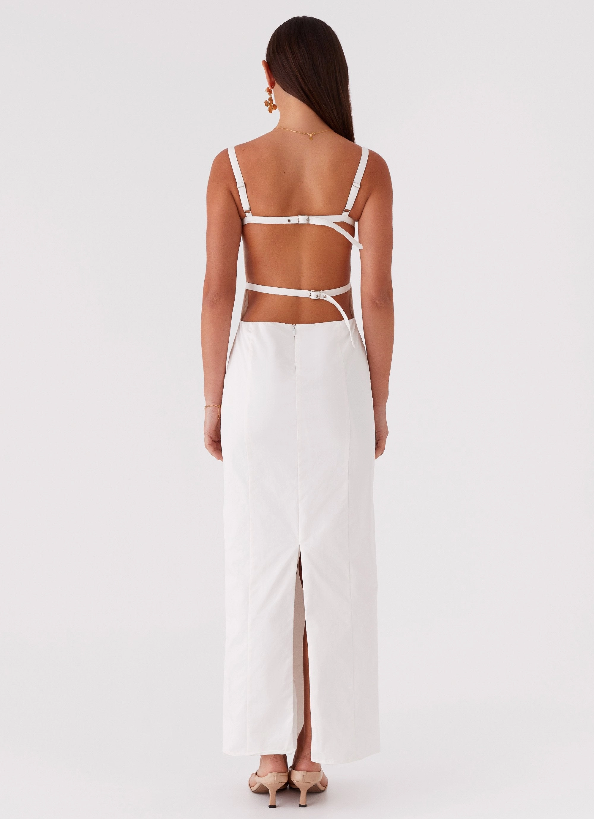 Naomi Backless Maxi Dress - Off White