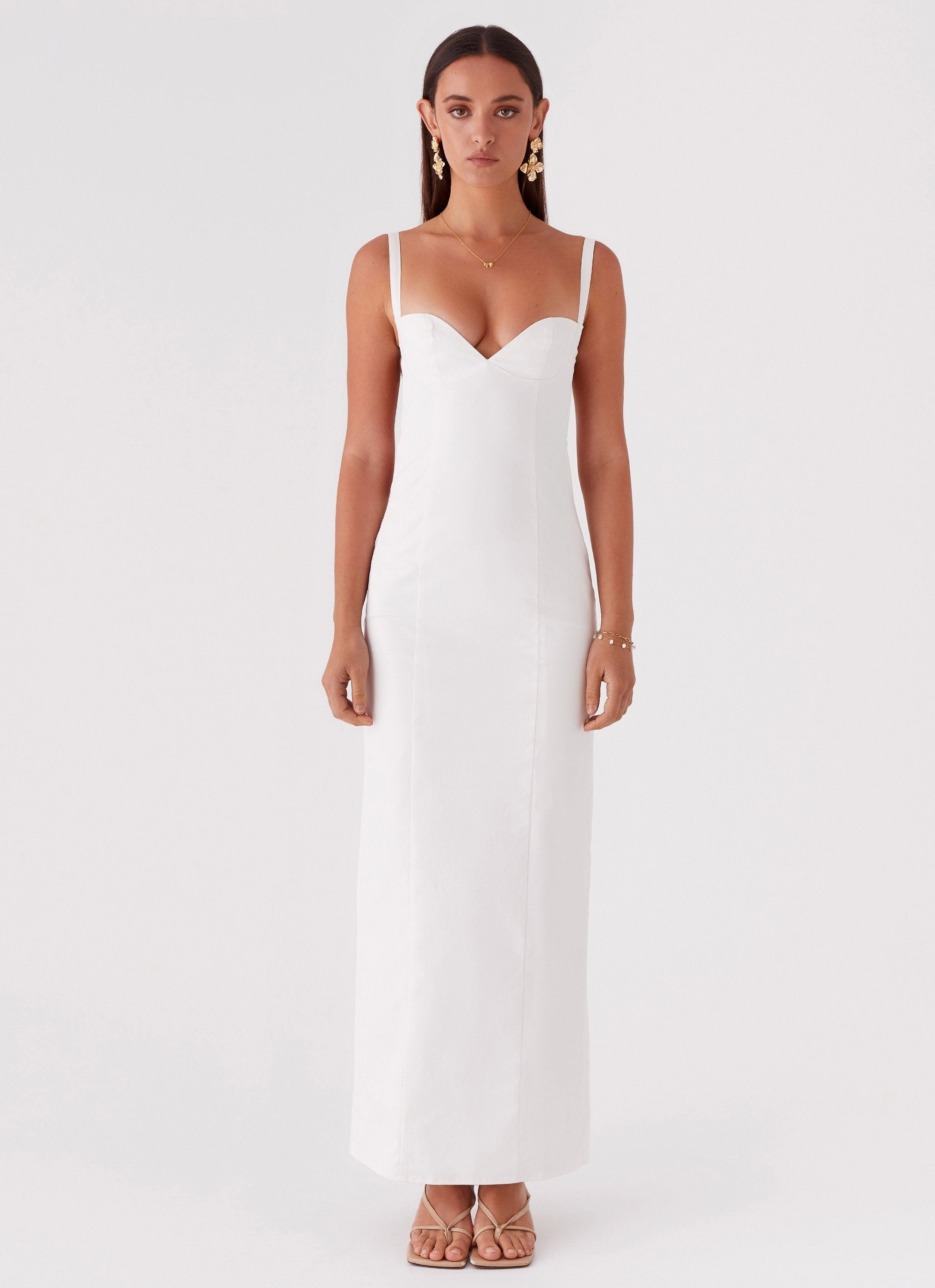 Naomi Backless Maxi Dress - Off White