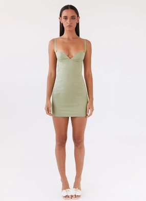 Naomi Backless Mini Dress - Sage Naomi Backless Mini Dress - Sage