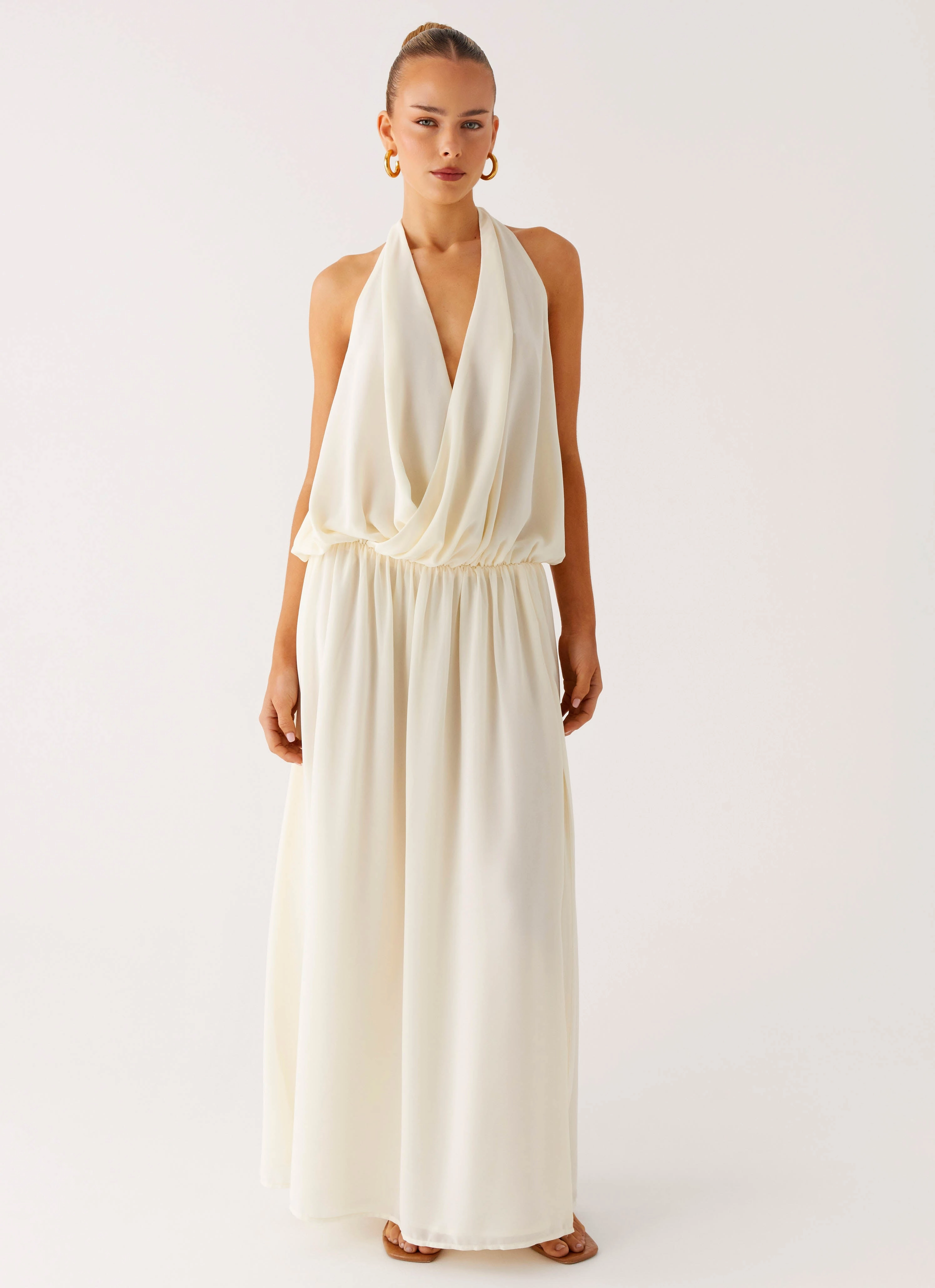 Narlah Halter Maxi Dress - Ivory