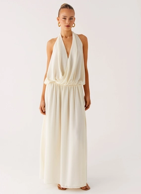 Narlah Halter Maxi Dress - Ivory Narlah Halter Maxi Dress - Ivory