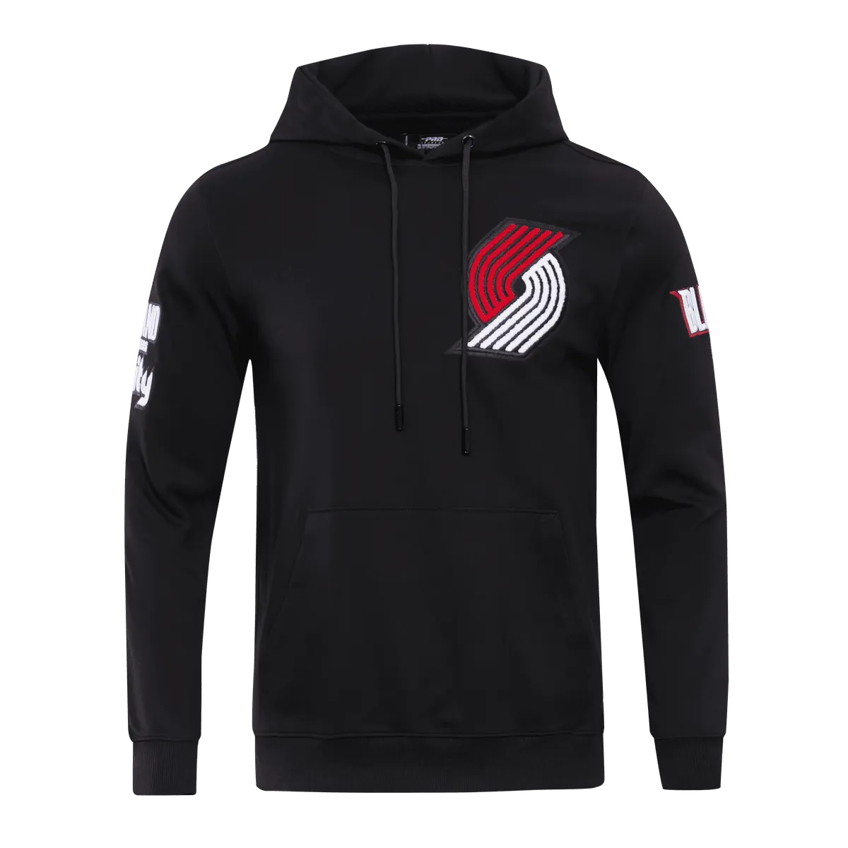 NBA PORTLAND TRAIL BLAZERS CLASSIC CHENILLE MEN'S PO HOODIE (BLACK)