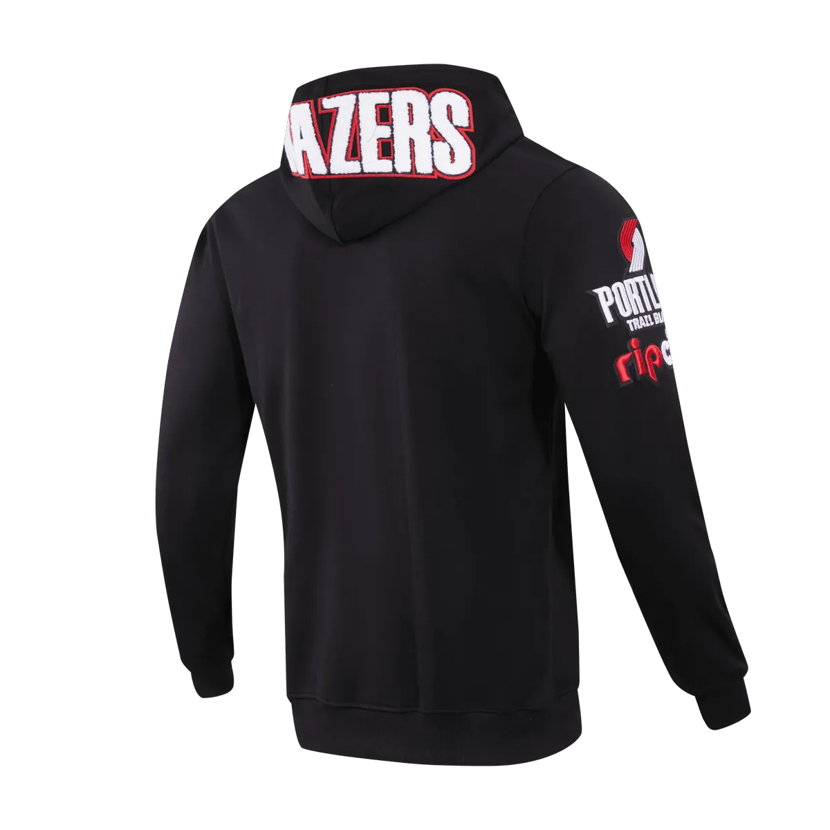 NBA PORTLAND TRAIL BLAZERS CLASSIC CHENILLE MEN'S PO HOODIE (BLACK)