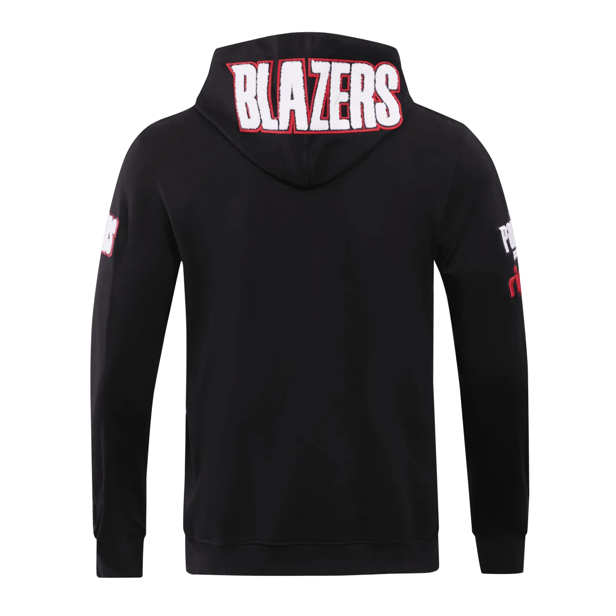 NBA PORTLAND TRAIL BLAZERS CLASSIC CHENILLE MEN'S PO HOODIE (BLACK)