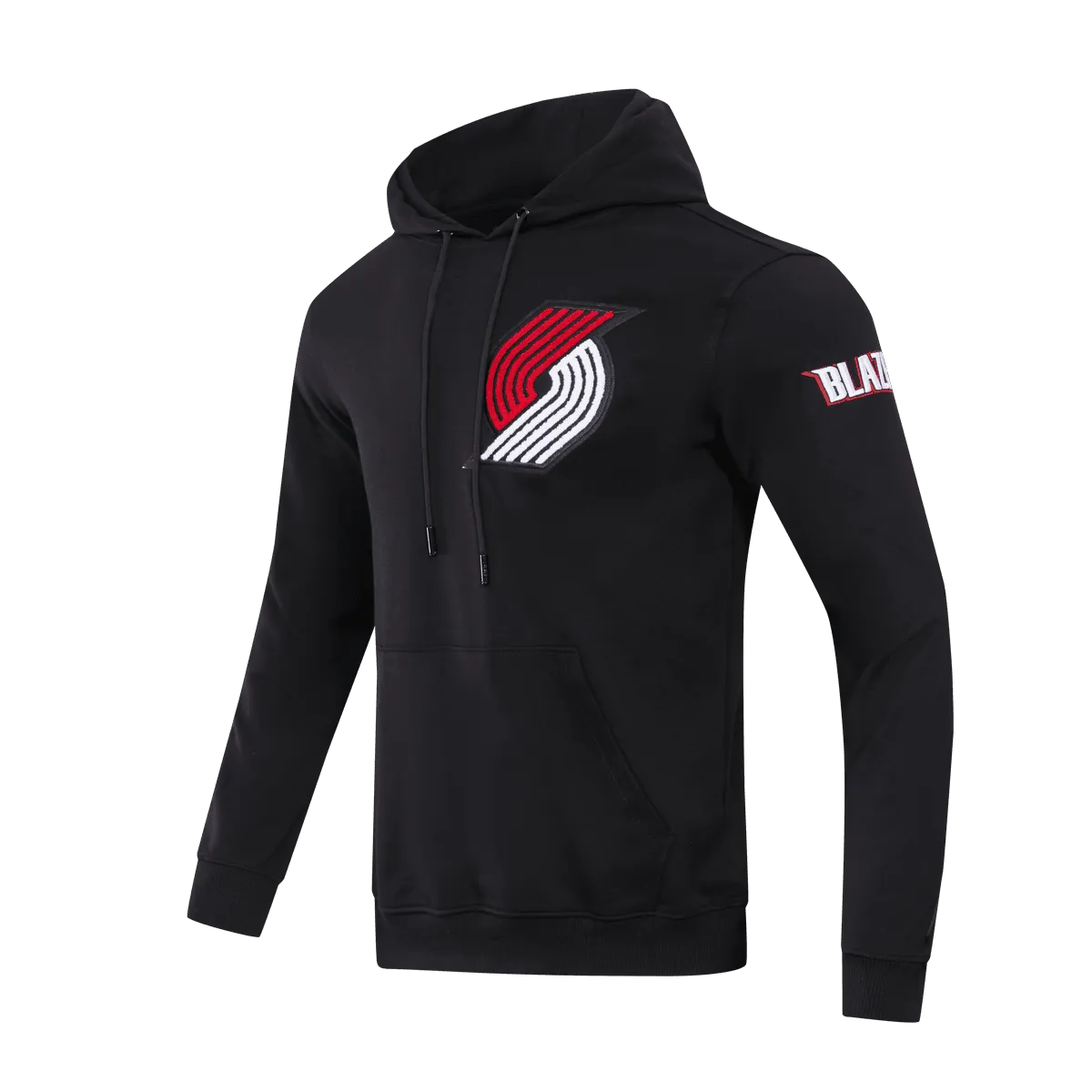 NBA PORTLAND TRAIL BLAZERS CLASSIC CHENILLE MEN'S PO HOODIE (BLACK)