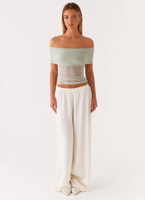 Nelly Off Shoulder Top - Pistachio Nelly Off Shoulder Top - Pistachio