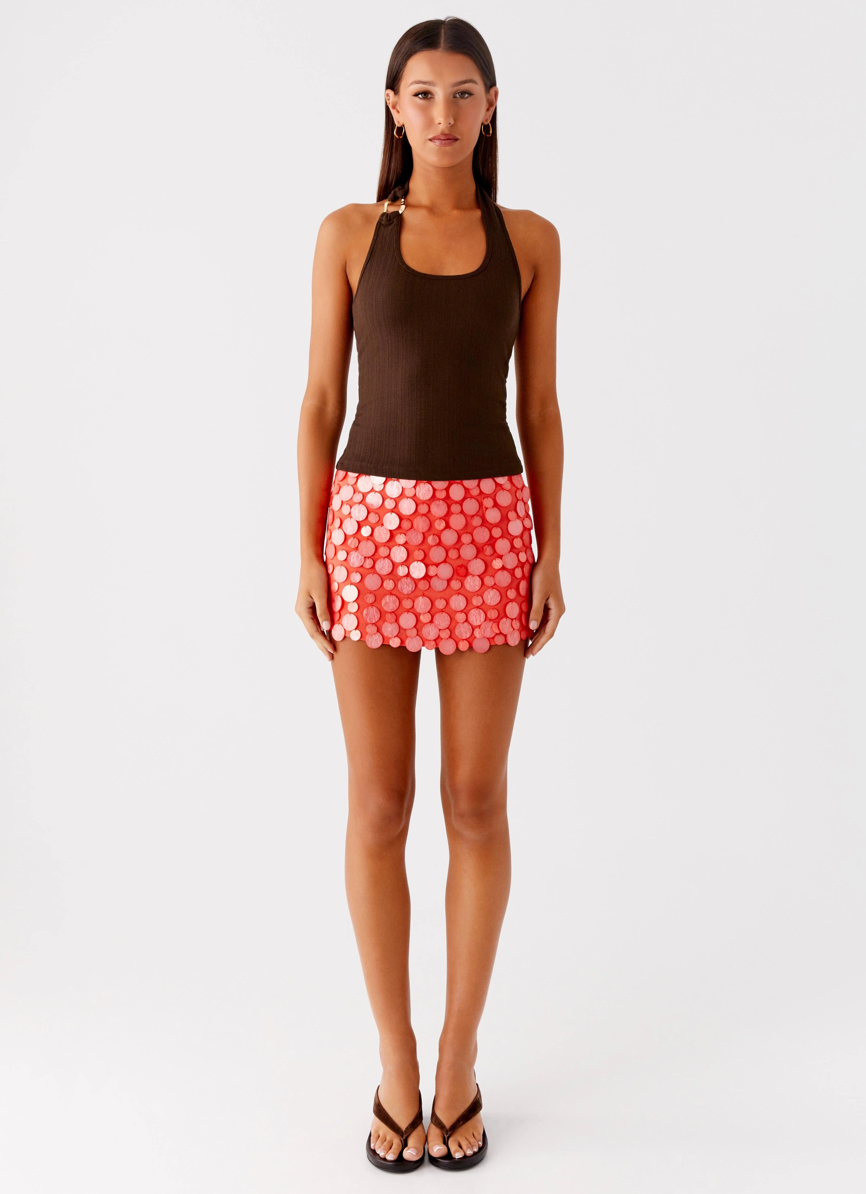 Nera Halter Top - Chocolate