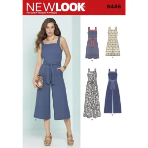 New Look Pattern 6446 Misses' Jumpsuits and Dresses