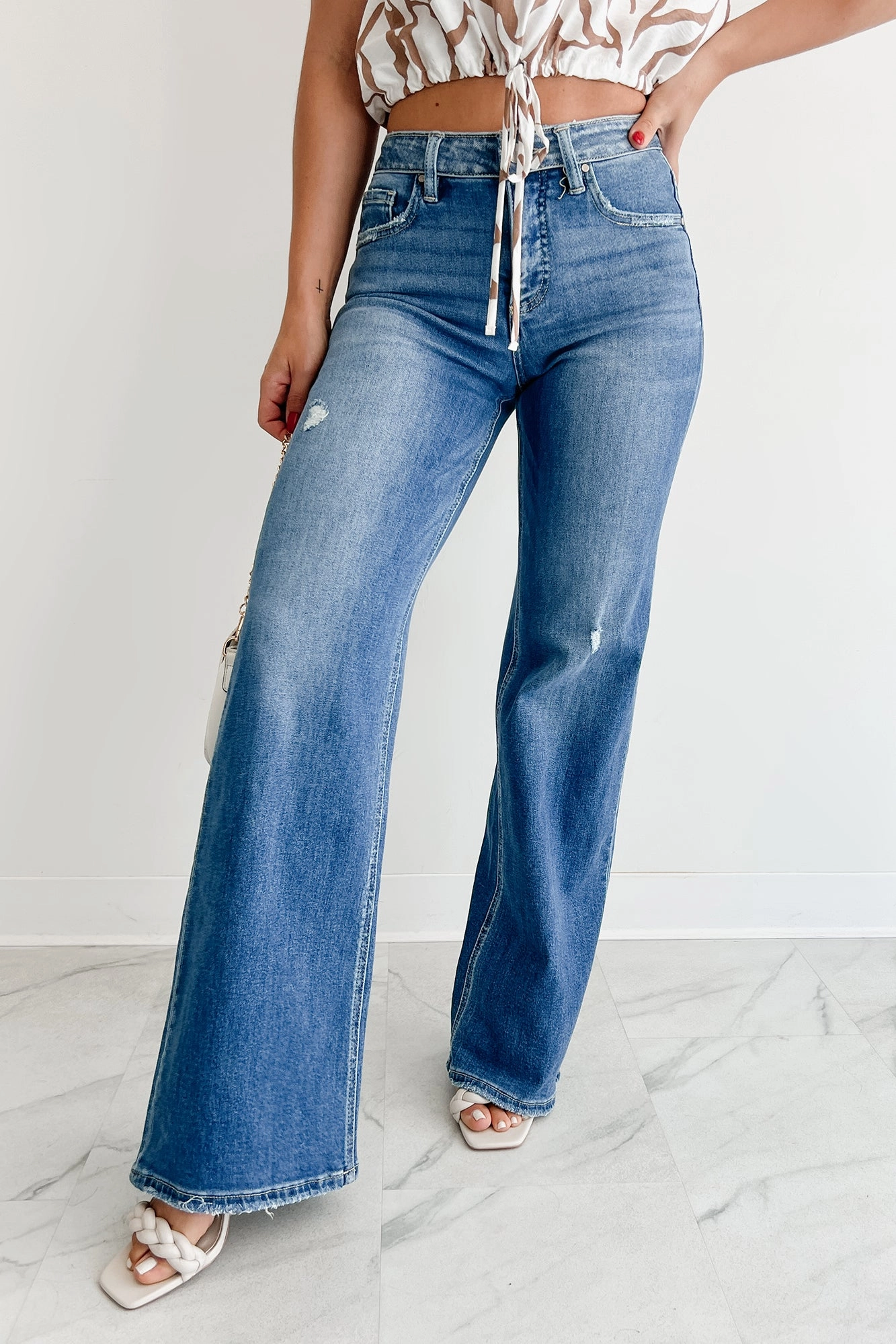 Nico Tummy Control Wide Leg Risen Jeans (Medium)