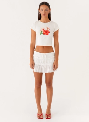 Nicolette Ruched Skort - White Nicolette Ruched Skort - White