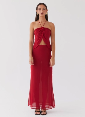 Nightfall Maxi Skirt - Rouge Red Nightfall Maxi Skirt - Rouge Red