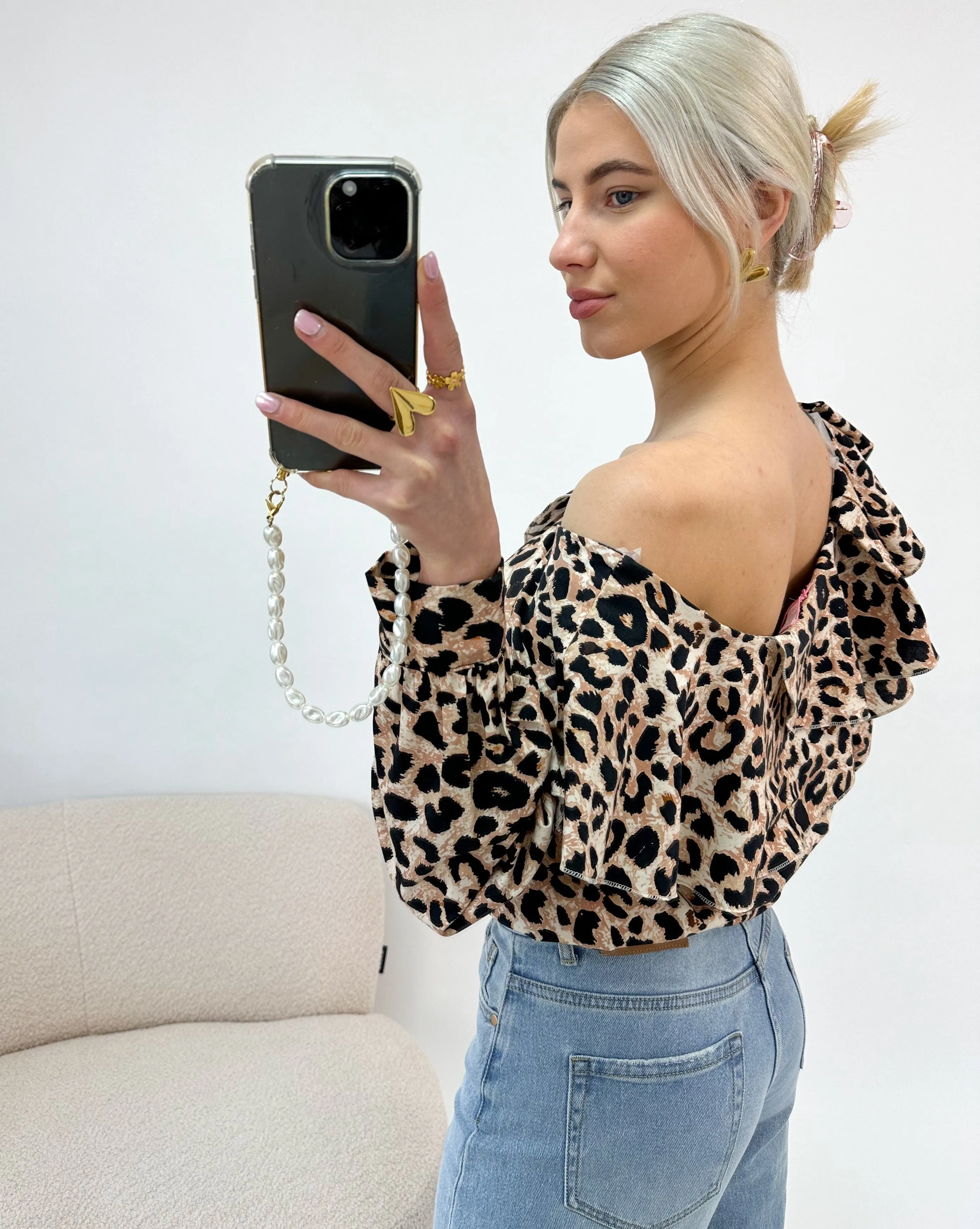 Nikki One Shoulder Blouse Panter