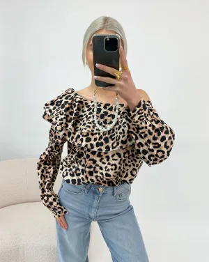 Nikki One Shoulder Blouse Panter