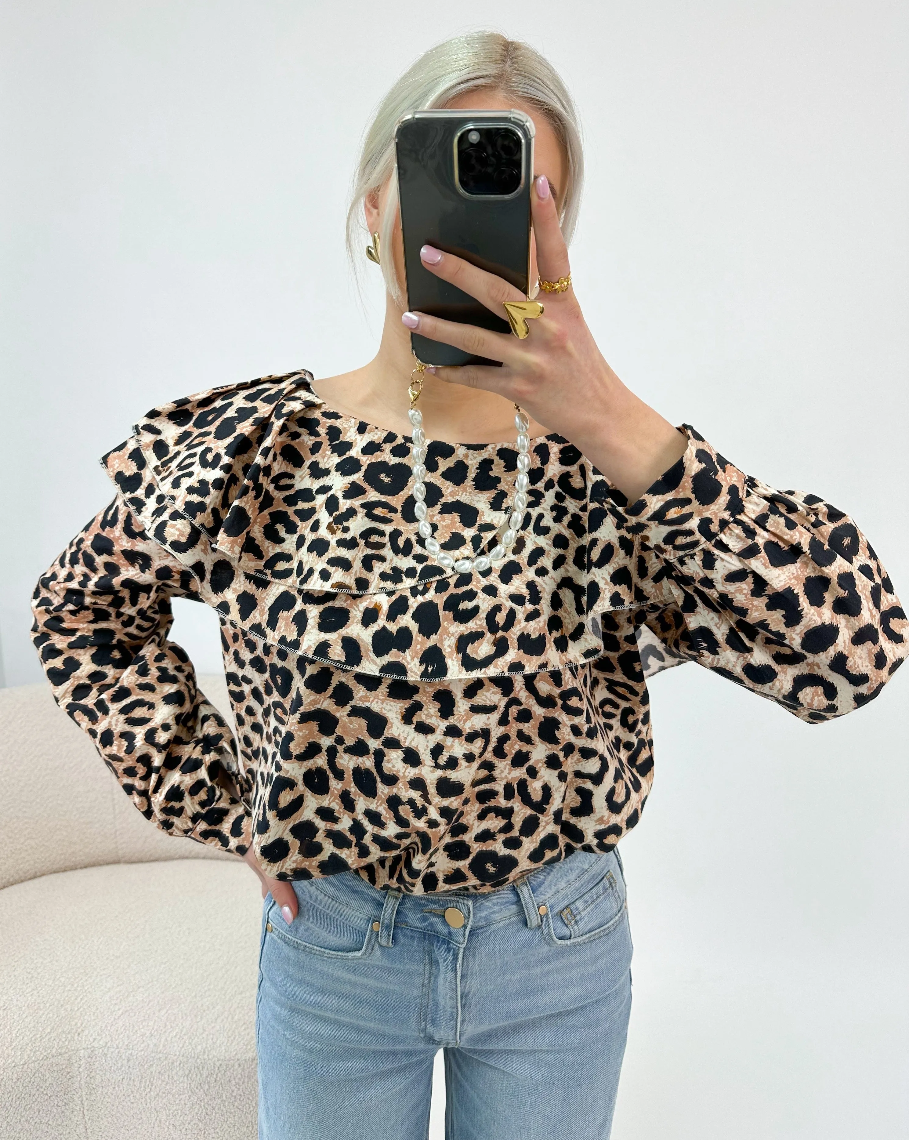 Nikki One Shoulder Blouse Panter