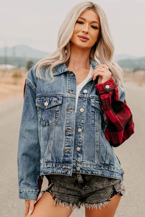 No Apologies Signature 8 Denim Plaid Jacket (Dark Wash) No Apologies Signature 8 Denim Plaid Jacket (Dark Wash)
