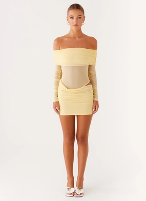 No Doubt Mini Dress - Yellow No Doubt Mini Dress - Yellow