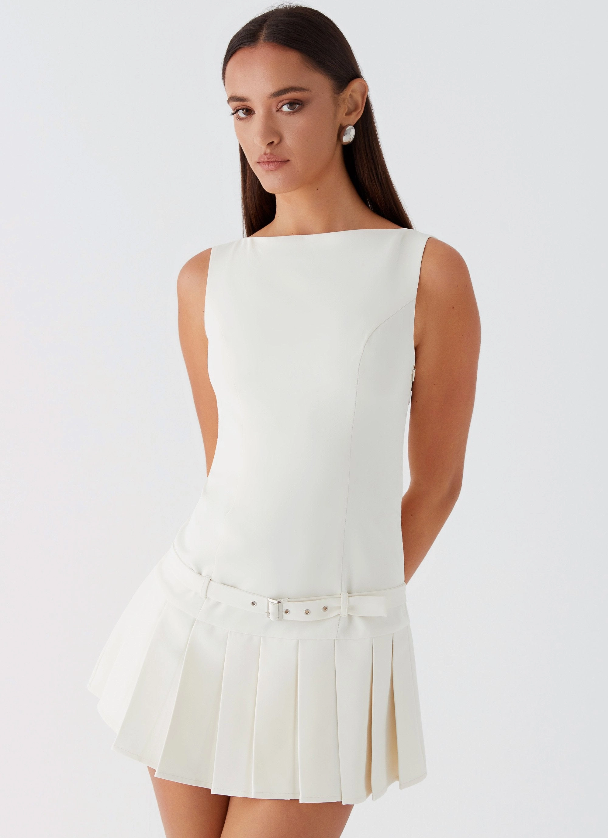No More Excuses Belt Mini Dress - Ivory