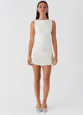 No More Excuses Belt Mini Dress - Ivory No More Excuses Belt Mini Dress - Ivory
