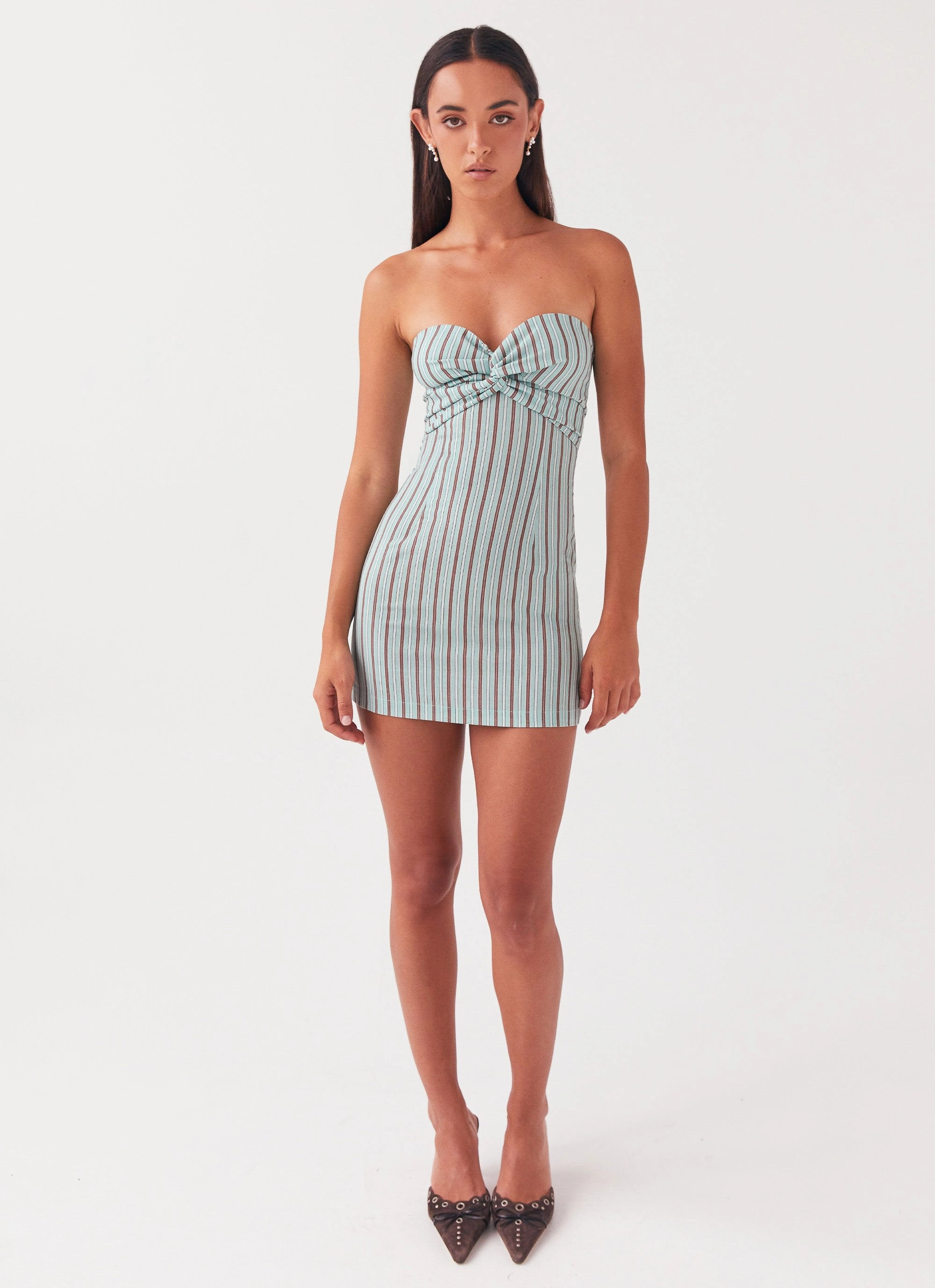 Noline Linen Mini Dress - Coastal Stripe