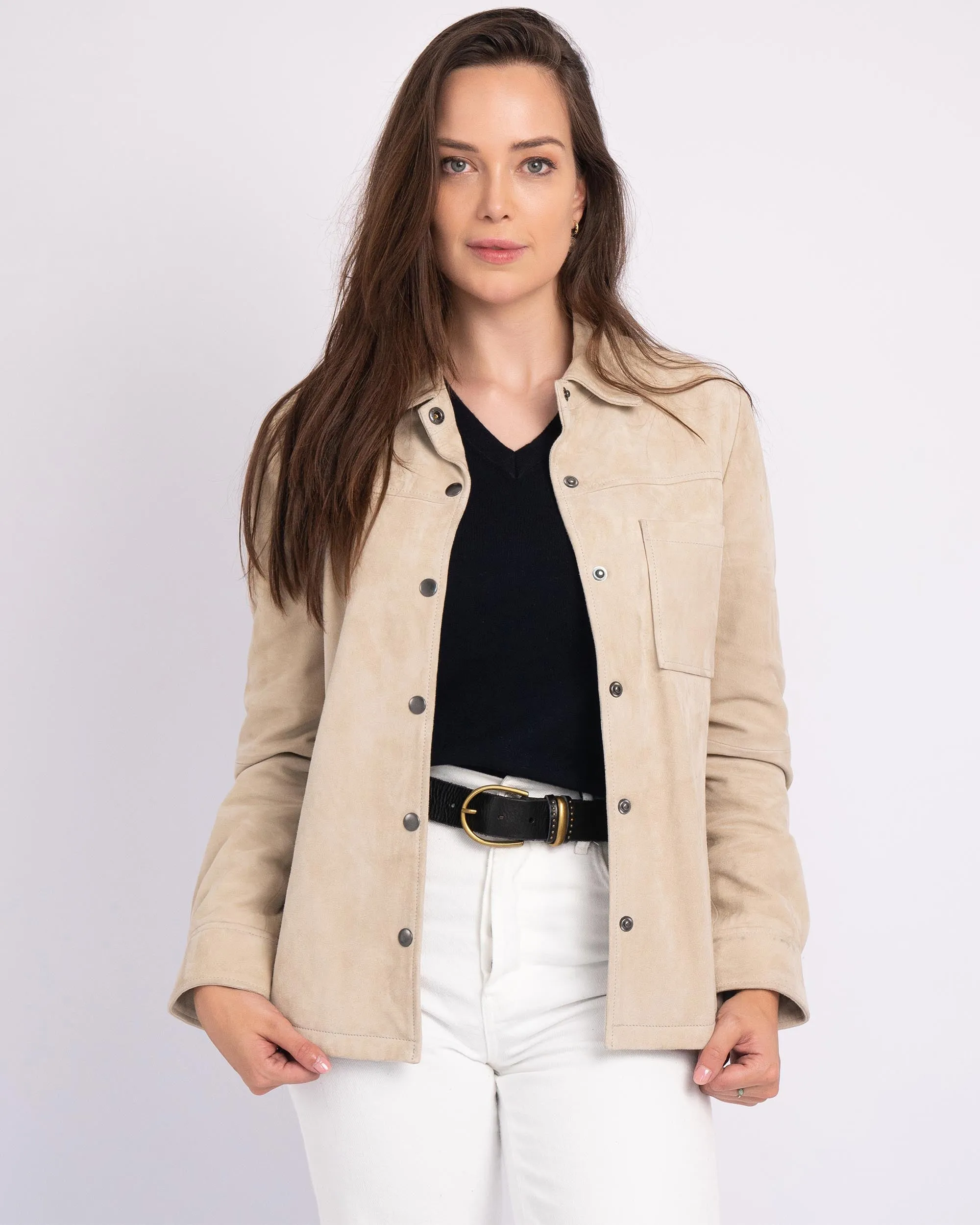 Norine | Classic Leather Belt with Adorned Metal Keeper