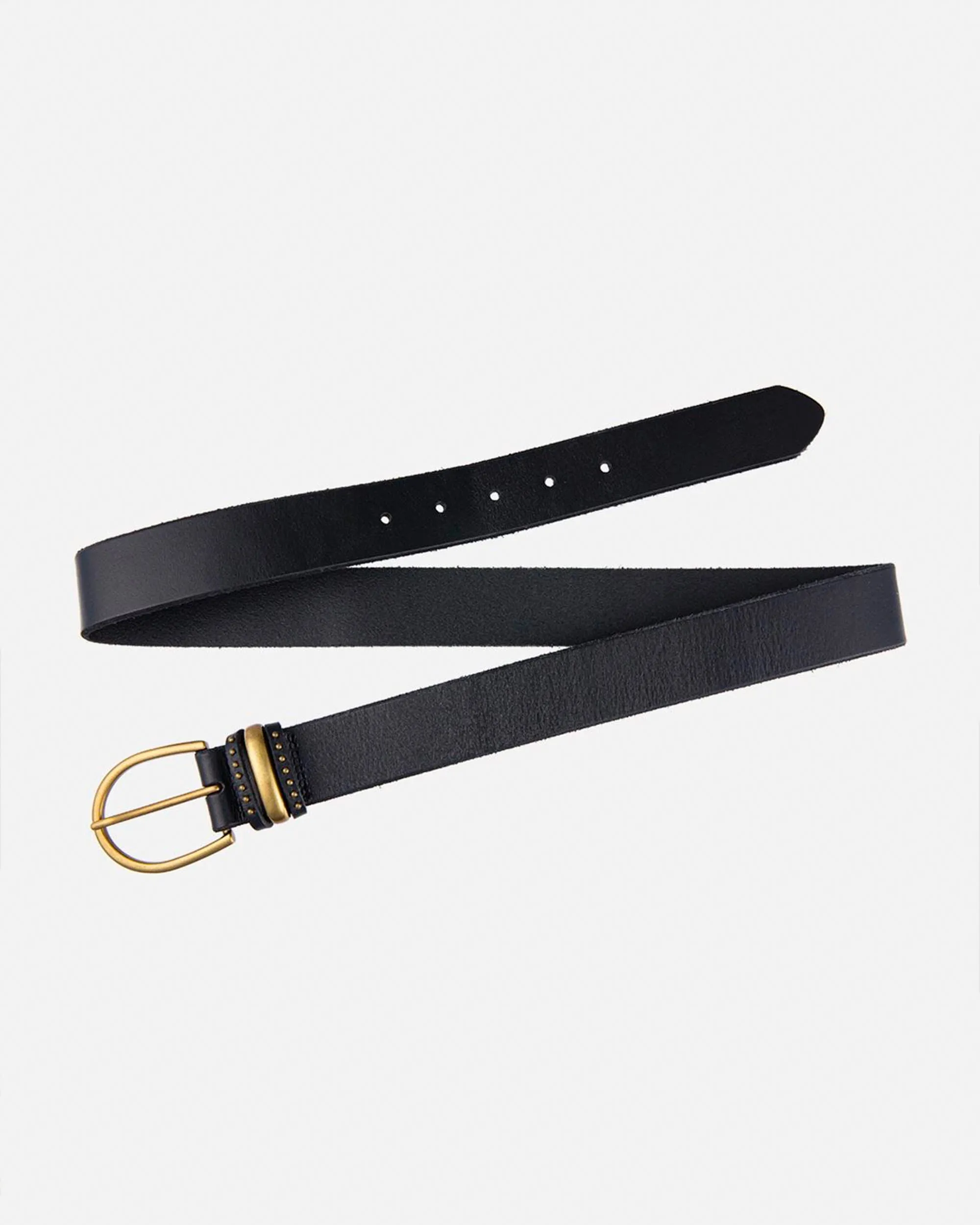 Norine | Classic Leather Belt with Adorned Metal Keeper