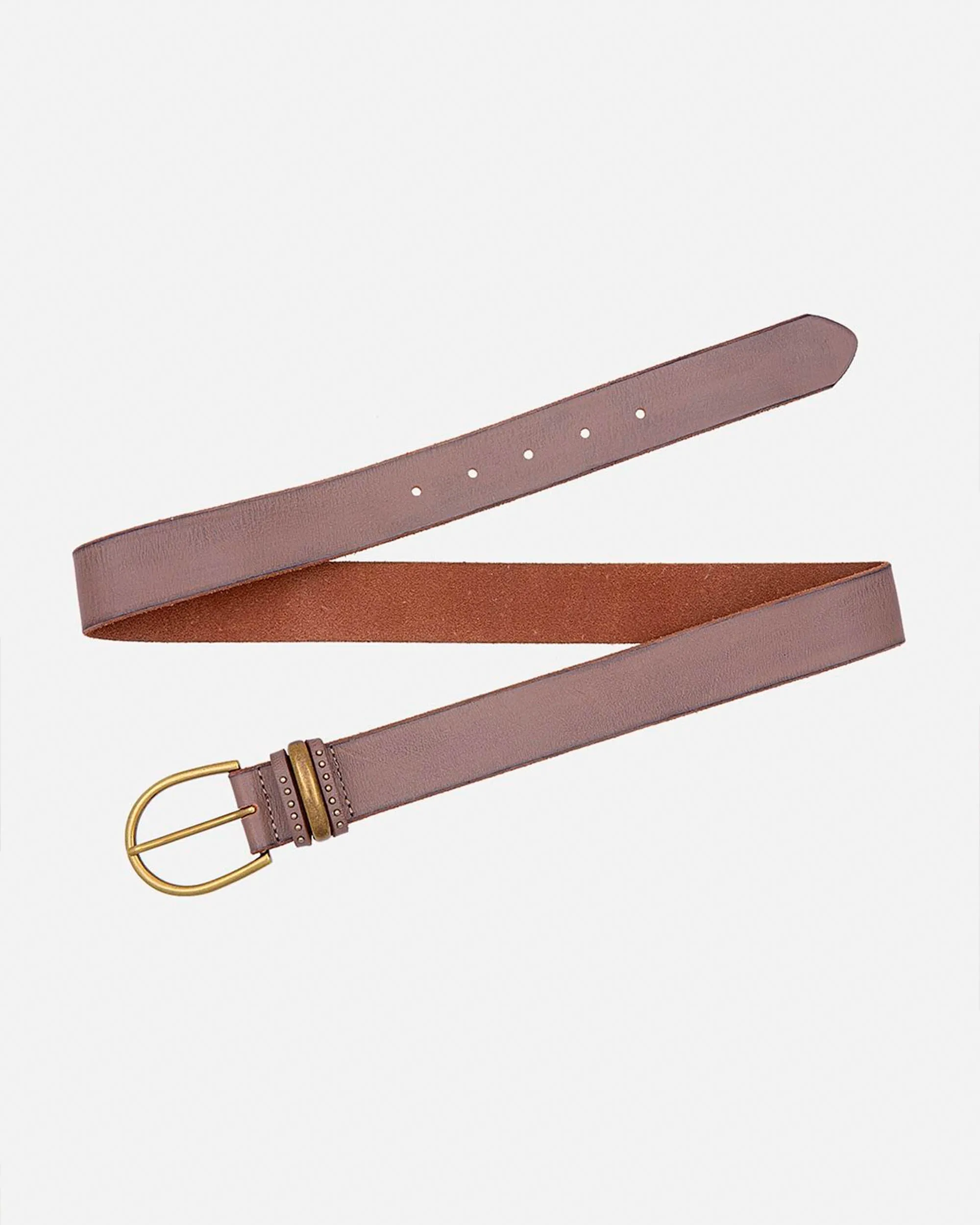Norine | Classic Leather Belt with Adorned Metal Keeper