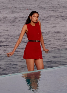 Not One Time Knit Mini Dress - Red Not One Time Knit Mini Dress - Red