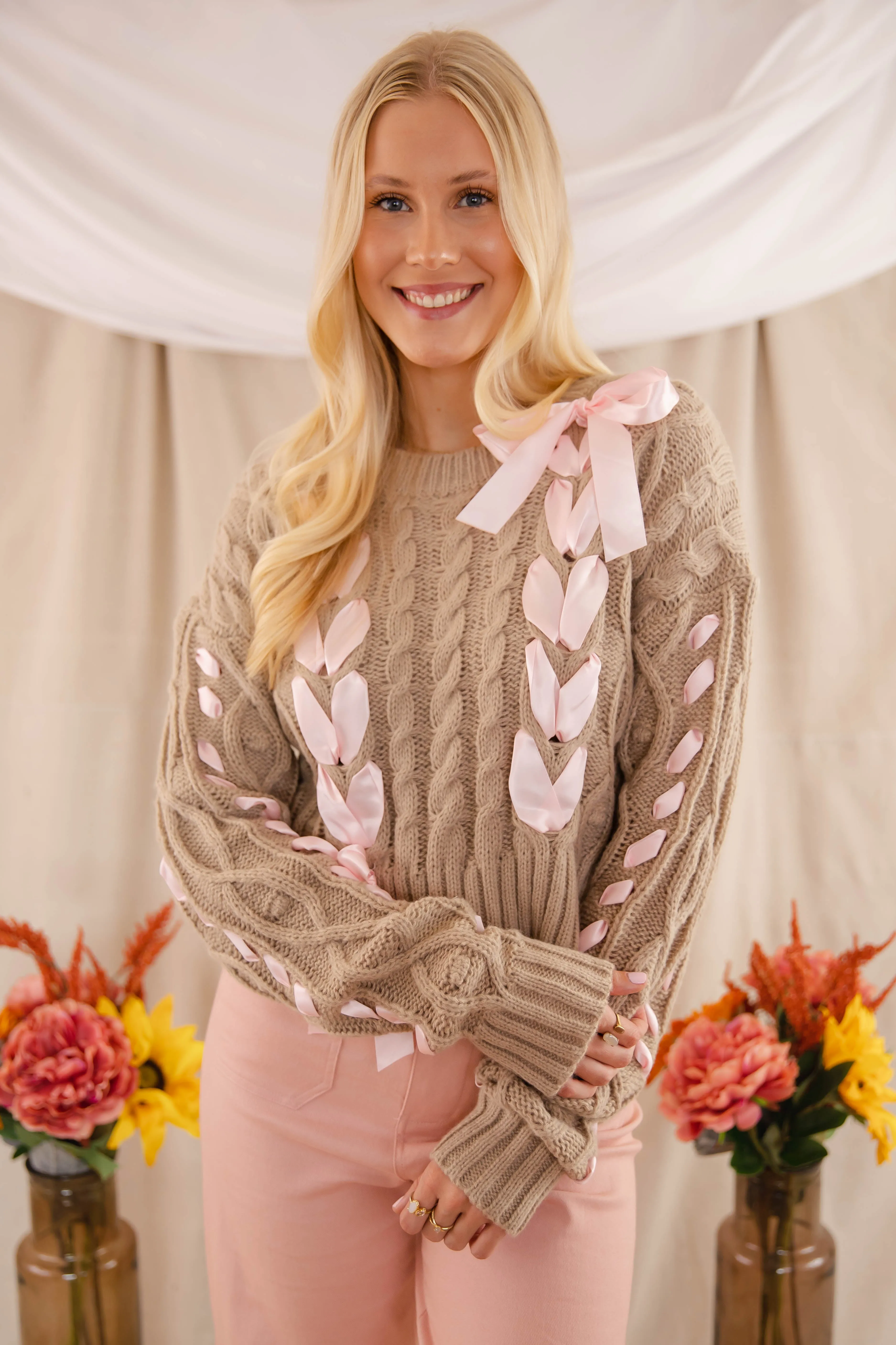 Notice The Little Things Ribbon Sweater