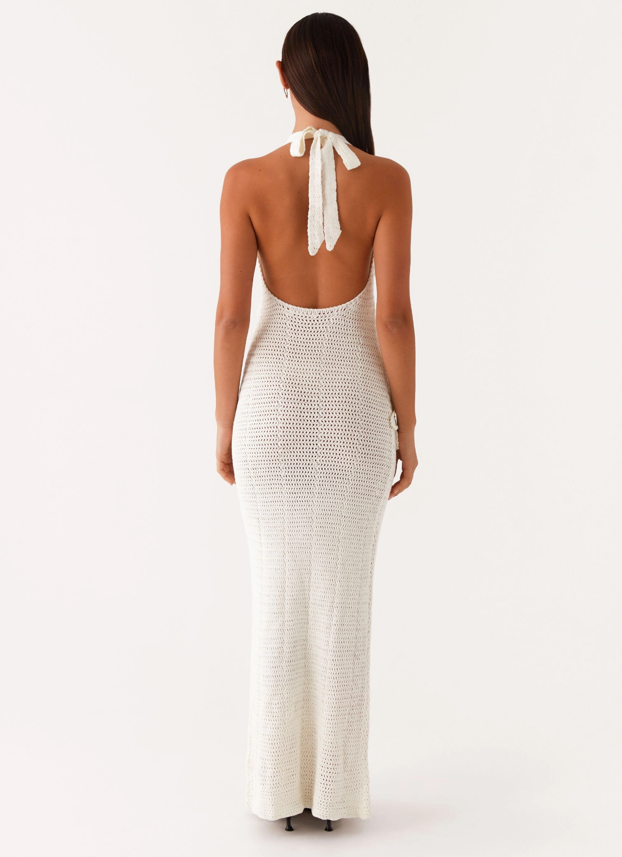 Novalee Flower Crochet Maxi Dress - Ivory