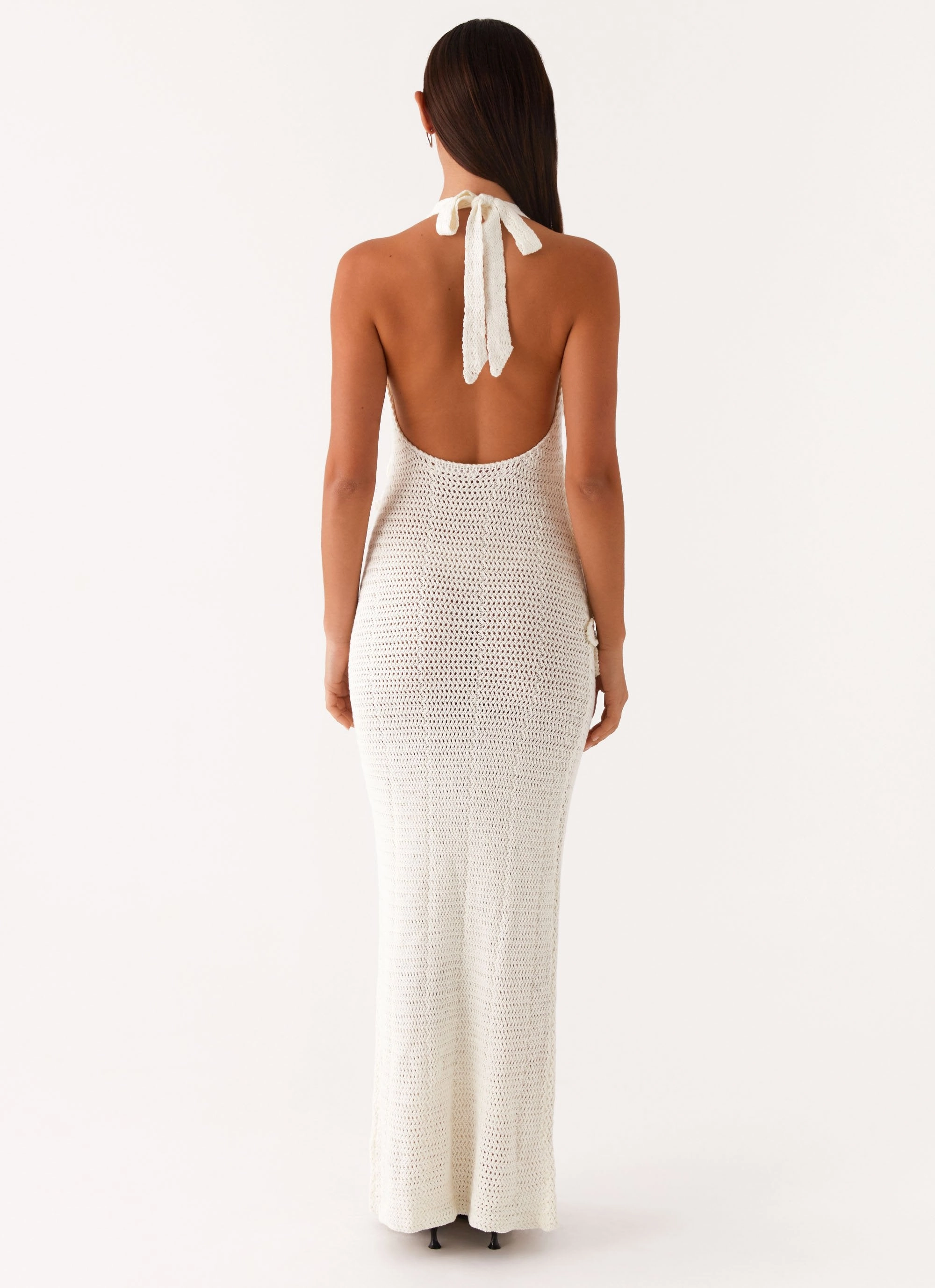 Novalee Flower Crochet Maxi Dress - Ivory