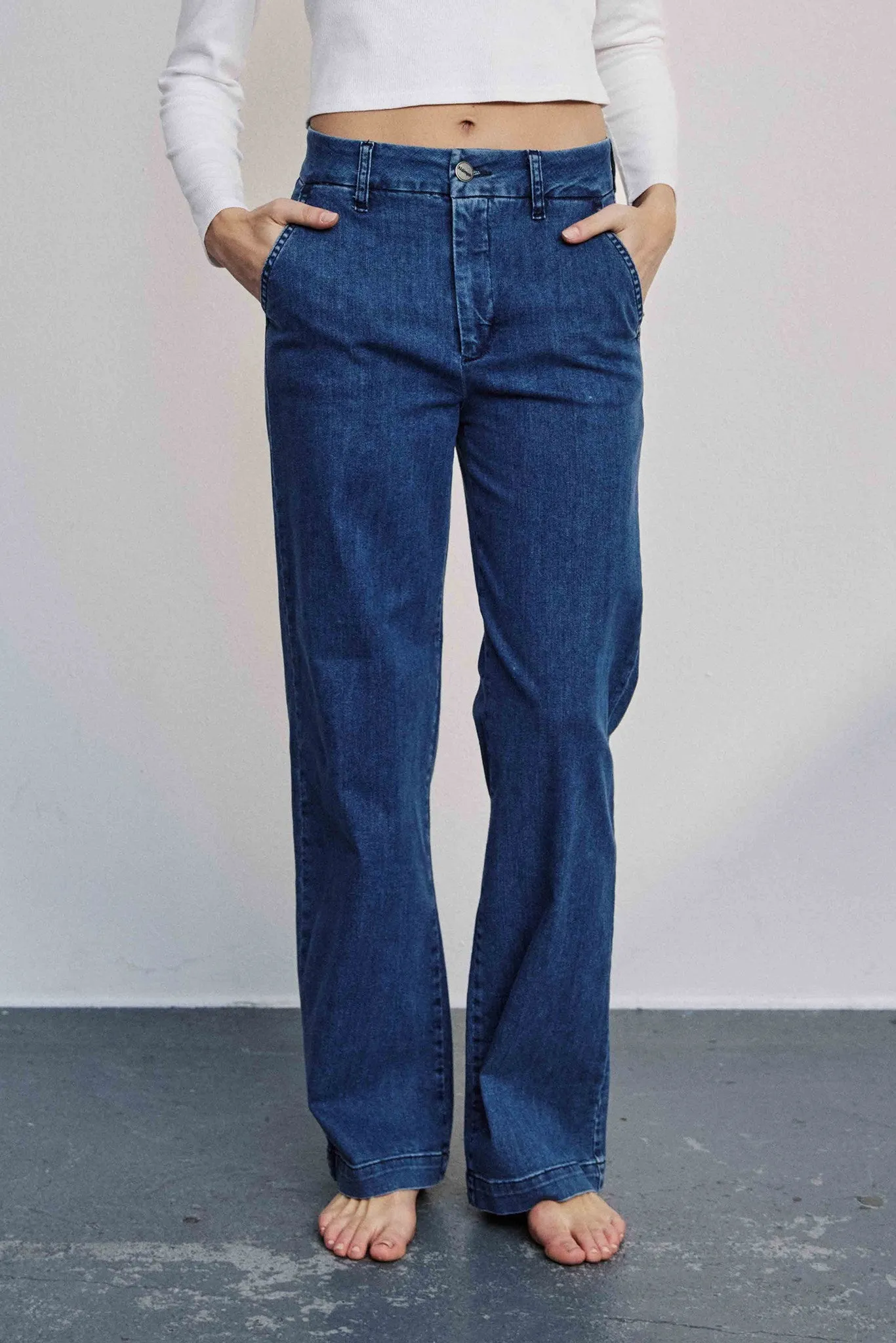 NUAMBER LONG - Medium Blue Denim