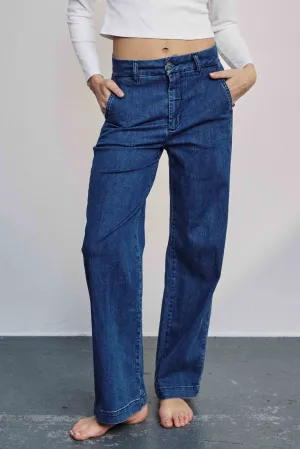 NUAMBER PANTS SHORT - Medium Blue Denim NUAMBER PANTS SHORT - Medium Blue Denim