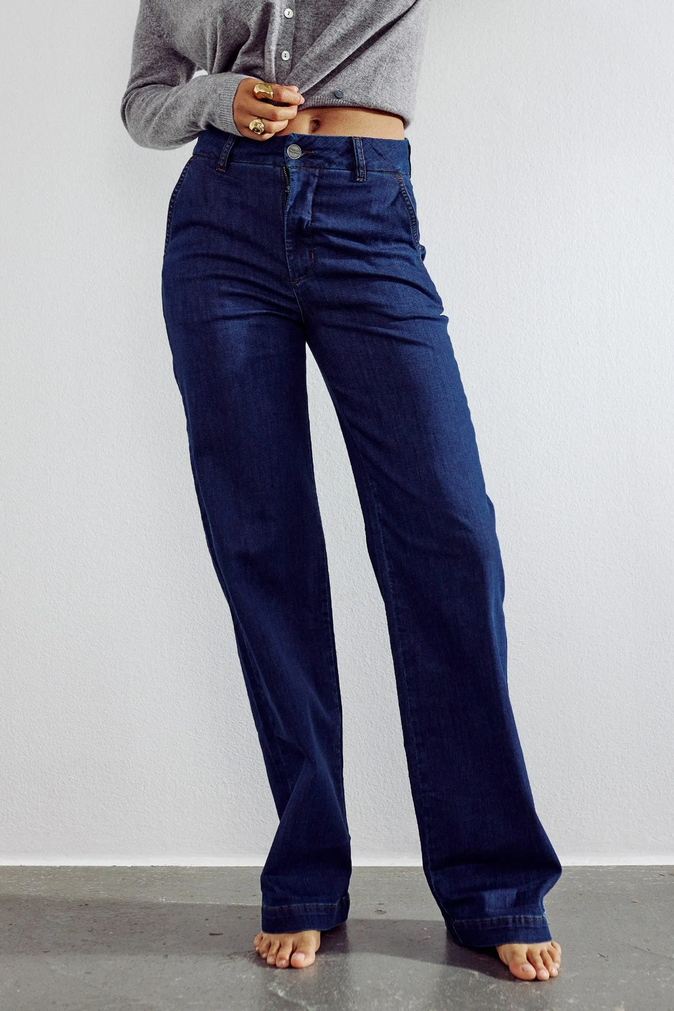 NUAMBER PANTS X LONG - Dark Blue Denim 1