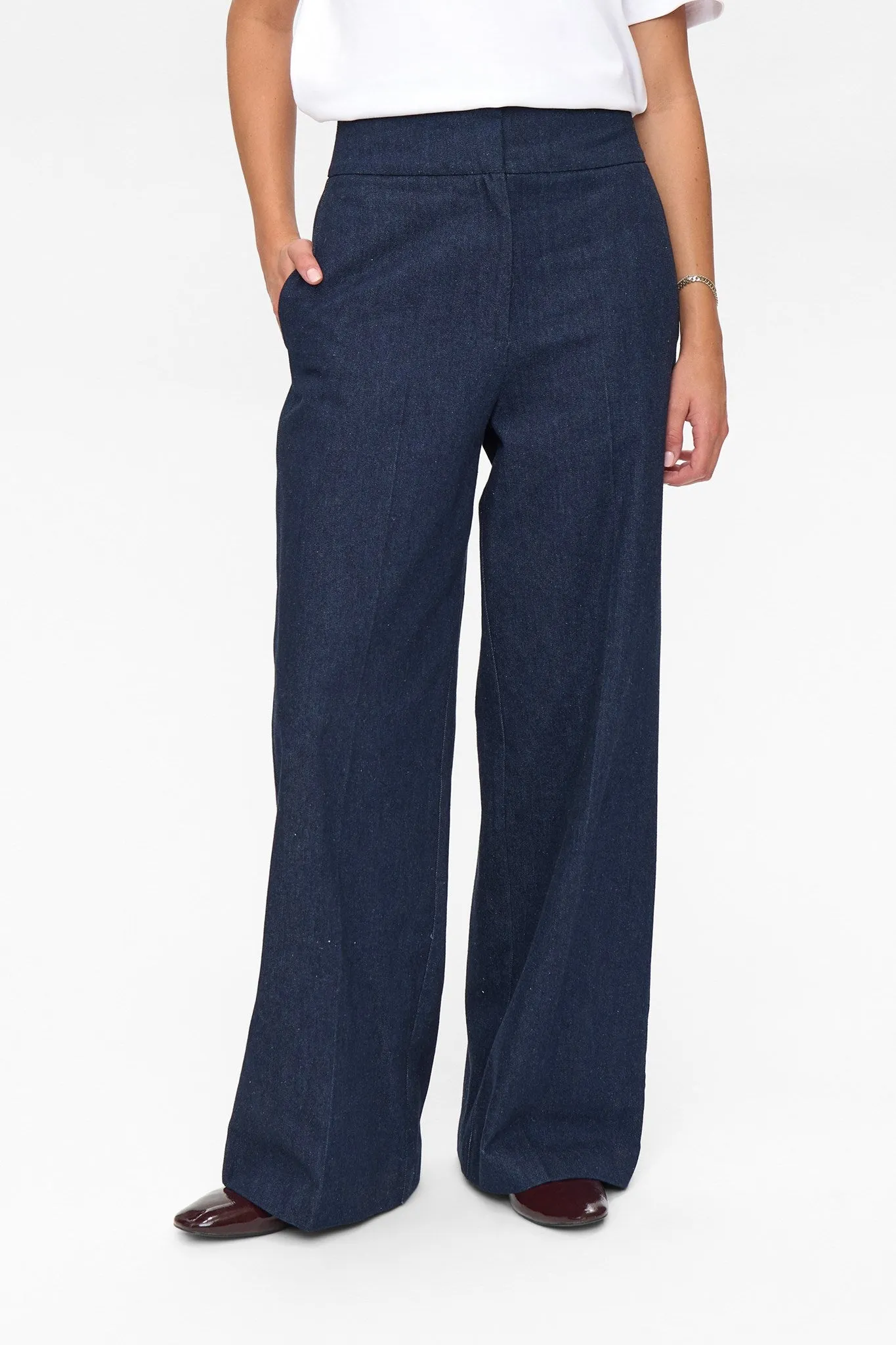 NUBUSSY DENIM LONG PANTS - Dark Blue Denim