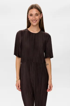 NUCASSY PLISSE JUMPSUIT  - Black Coffee NUCASSY PLISSE JUMPSUIT  - Black Coffee