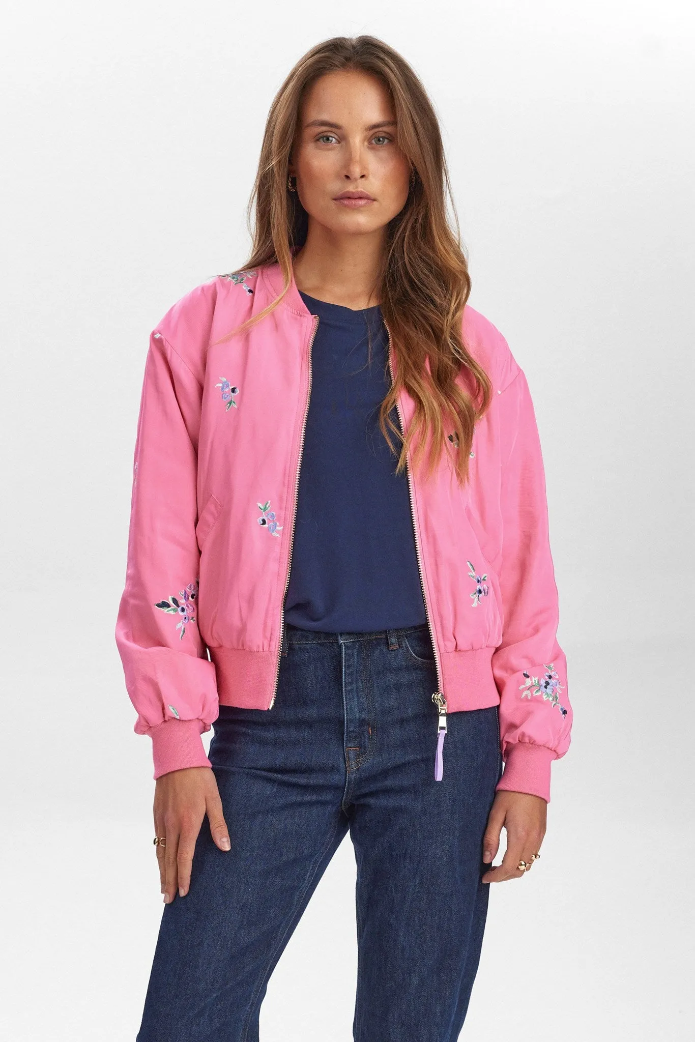 NUELLANORA EMBROIDERY JACKET - Pink Carnation